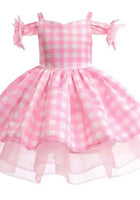 Load image into Gallery viewer, Kid little Girls Pink Gingham Barbie Party Dress - Fox Baby &amp; Co
