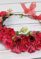 Load image into Gallery viewer, Red Christmas Flower Crown - Fox Baby &amp; Co
