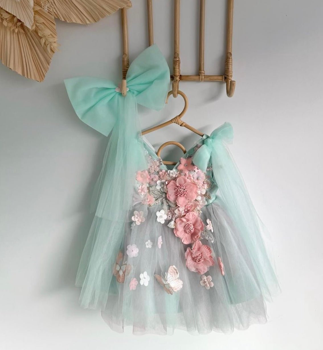 Primrose Butterfly Luxe Little Girls Tulle Dress Mint (pre order