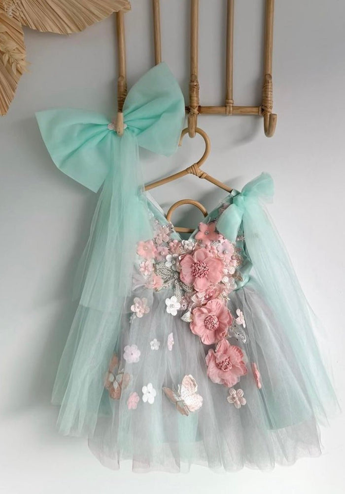 Primrose Butterfly Luxe Little Girls Tulle Dress - Mint (pre order) - Fox Baby & Co
