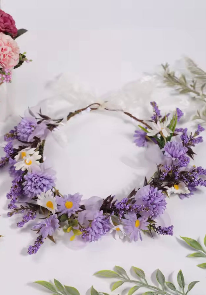 Enchanted Princess Birthday Flower Crown - Lavender & Daisy - Fox Baby & Co