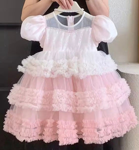 Kid little girl Fairytale Birthday Tulle Dress - Pink - Fox Baby & Co