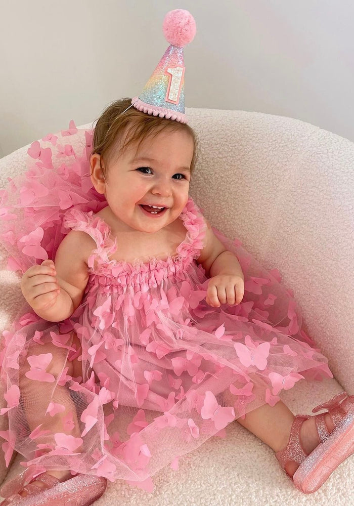 Whimsical Butterfly Tulle Dress - Rose Pink - Fox Baby & Co