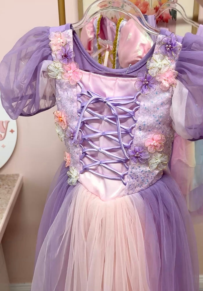 Whimsical Rapunzel Floral Princess Dress 💜🌸 - Fox Baby & Co