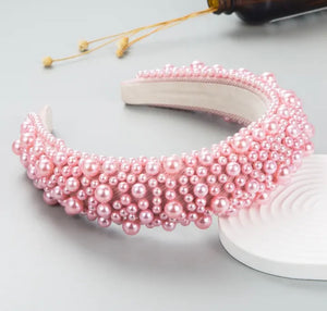 Luxe Statement Pink Bead Girls Headband