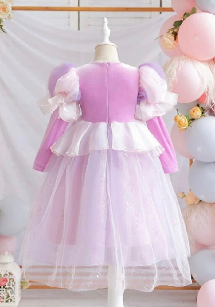 Violet Princess Birthday Long Sleeve Party Dress Costume - Fox Baby & Co