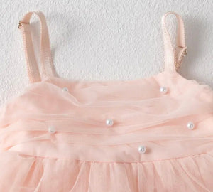 Darling Pearl Tulle Birthday Dress - Blush (pre order)