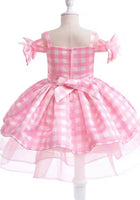Load image into Gallery viewer, Kid little Girls Pink Gingham Barbie Party Dress - Fox Baby &amp; Co
