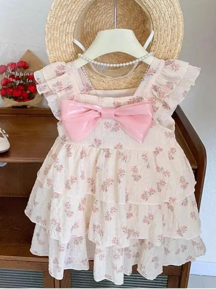Florence Floral Frill Dress - Pink (pre order)