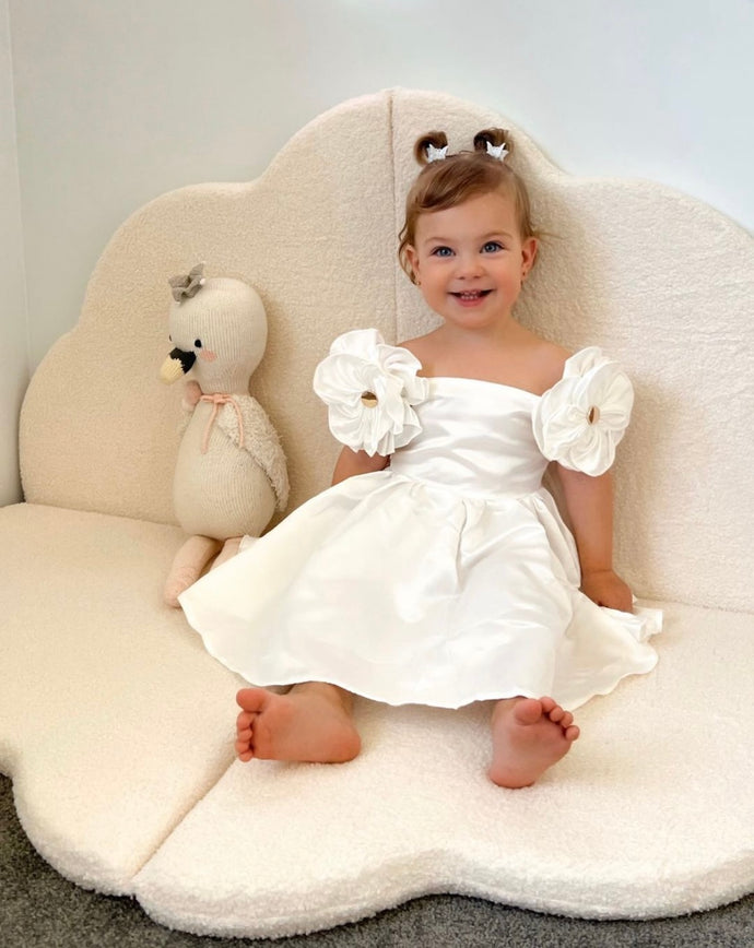 Kids little girls Talulah Flowergirl Party Dress - White (pre order)
