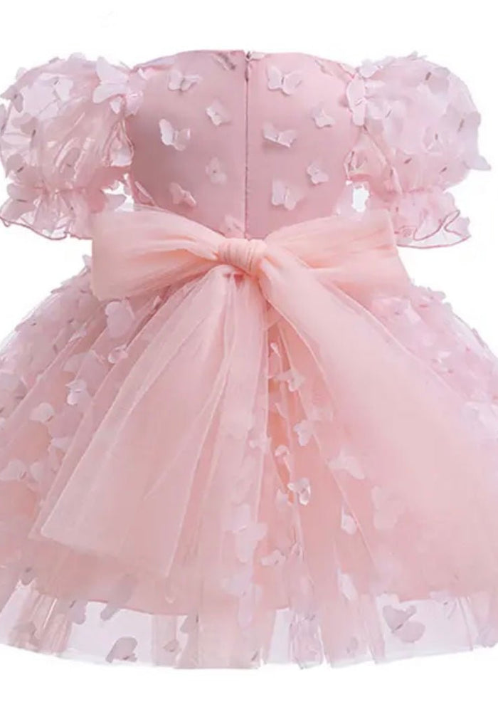 Kids girls Annabella Butterfly Luxe Tulle Dress - Baby Pink - Fox Baby & Co
