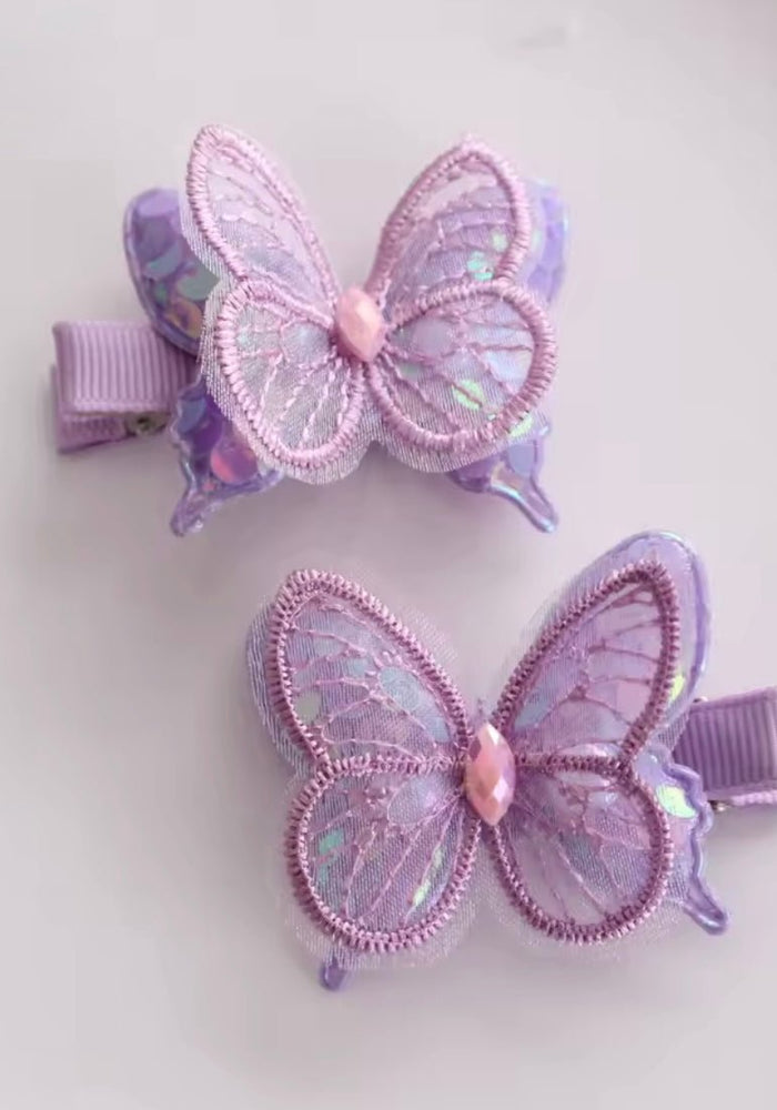 Butterfly Purple Sparkle Clip Set - Fox Baby & Co
