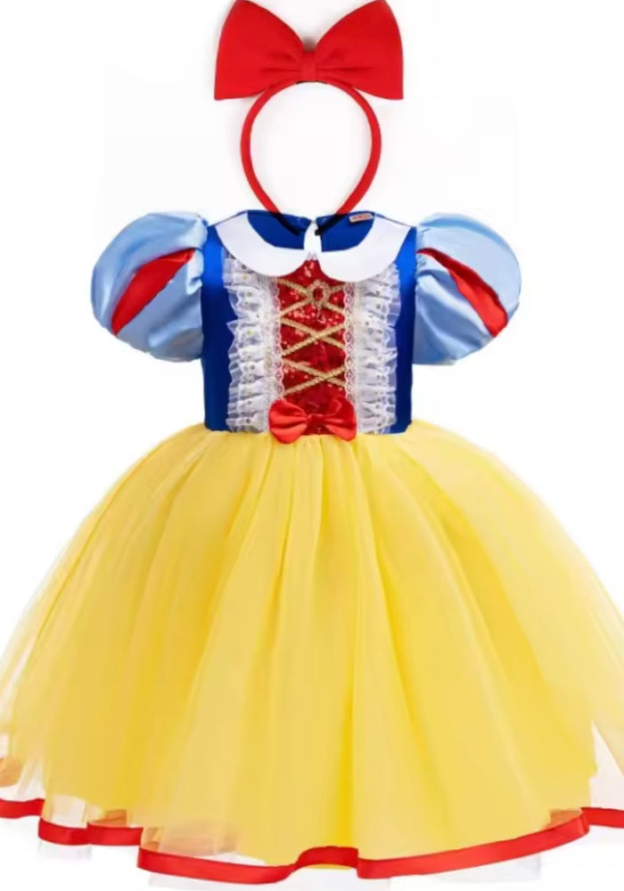Charming Snow White Princess Birthday Party Dress & Headband