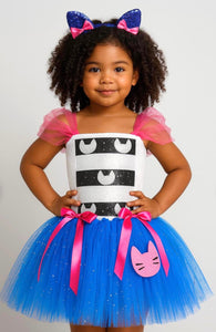 Gabby’s Dollhouse Inspired Tutu Dress with Sequins Cat Ears - Halloween Costume