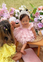 Load image into Gallery viewer, 1st Birthday Whimsical Butterfly Tulle Romper - Baby Pink (pre order) - Fox Baby &amp; Co

