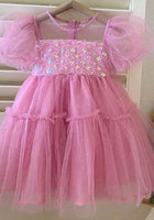 Load image into Gallery viewer, Kid little girl Dusty Rose Pink Fairytale Birthday Tulle Dress
