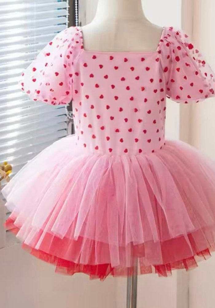 Kids little girls Ballerina Princess Tutu - Pink Heart - Fox Baby & Co
