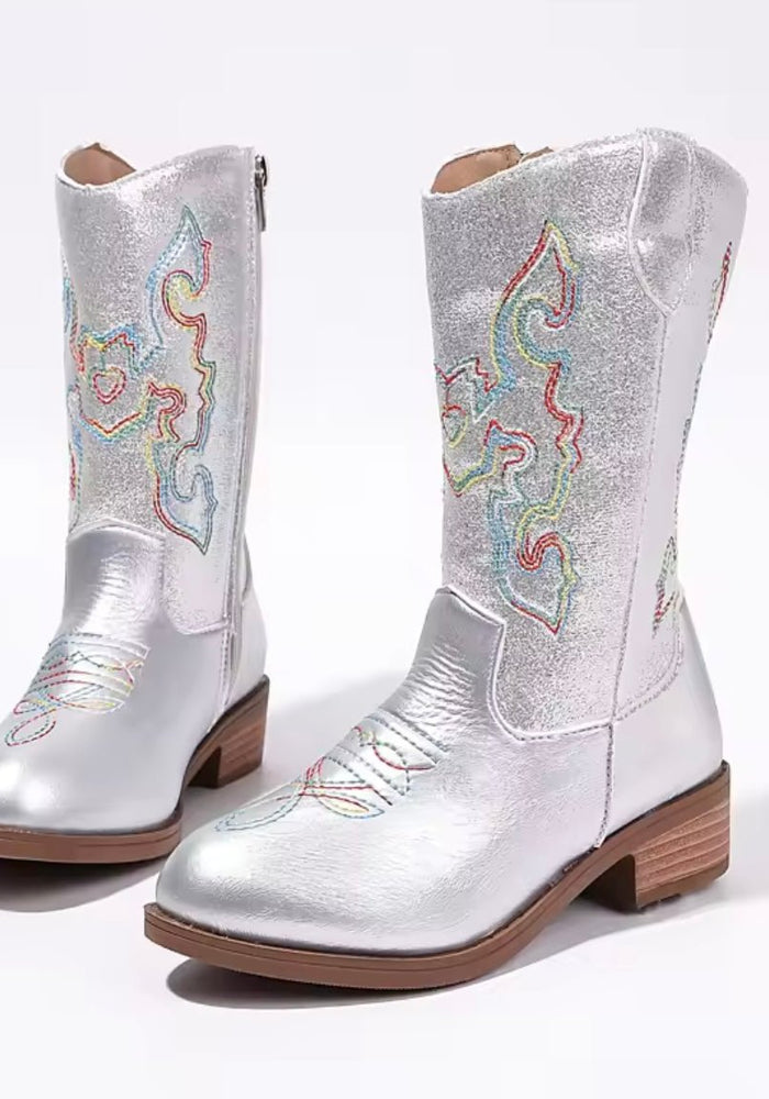 Sparkle Princess Kpop Cowgirl Boots – Silver - Fox Baby & Co