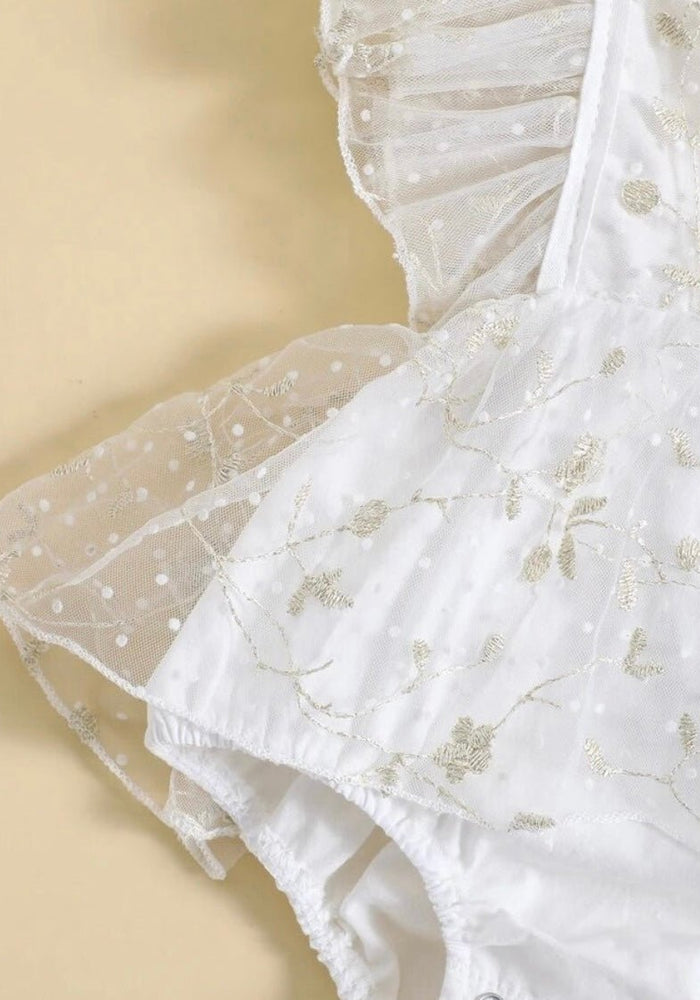 White Christmas Sparkle Frill Romper - Fox Baby & Co