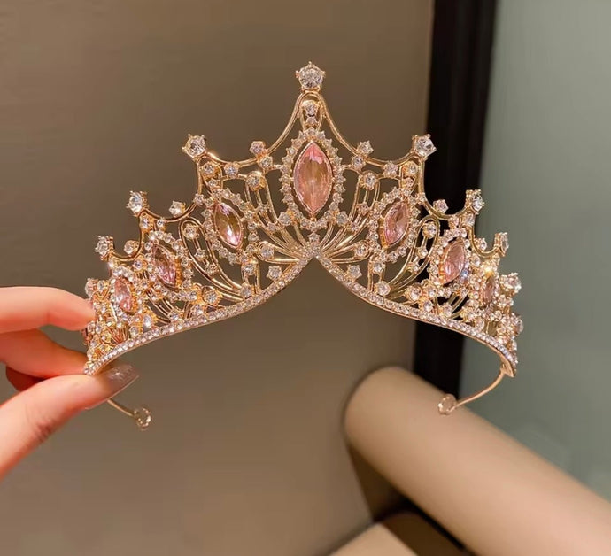 Glinda Tiara Gold Birthday Crown - Pink (pre order) - Fox Baby & Co