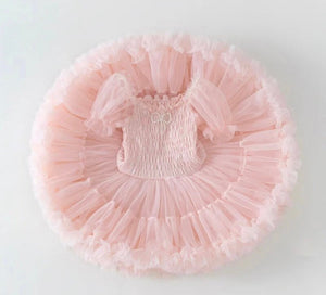 Kids little girls Ballerina Princess Tutu Dress - Baby Pink - Fox Baby & Co