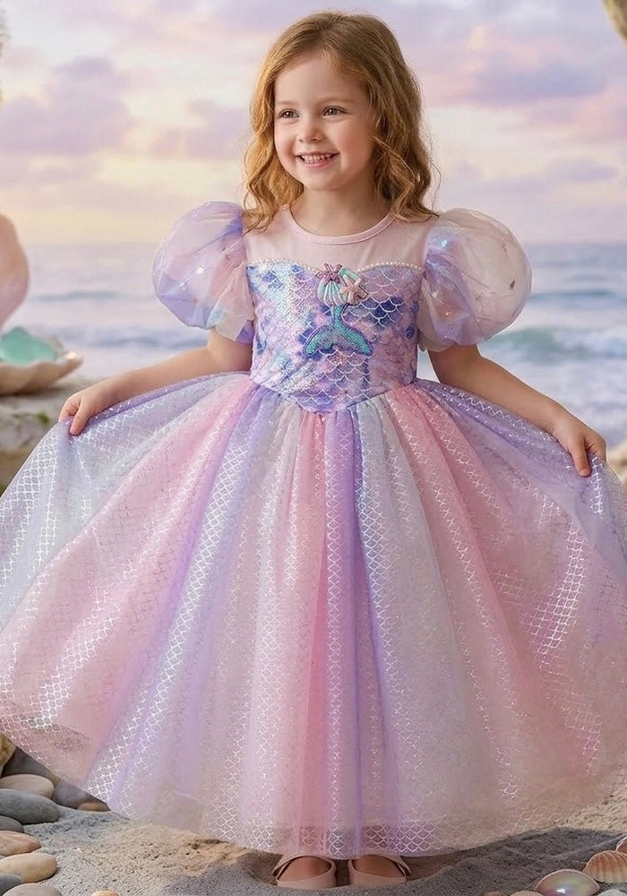 Mermaid Pastel Sequins Princess Dress Costume Cosplay - Fox Baby & Co