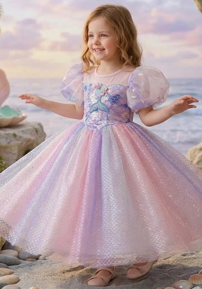 Mermaid Pastel Sequins Princess Dress Costume Cosplay - Fox Baby & Co