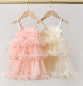 Darling Pearl Tulle Birthday Dress - Blush (pre order)