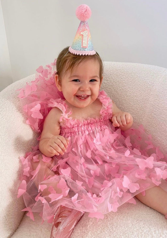 Whimsical Butterfly Tulle Dress - Rose Pink - Fox Baby & Co