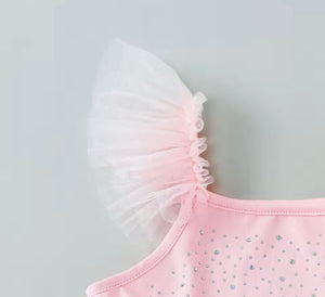 Luxe Ballerina Sparkle Tulle Tutu Leotard - Pink