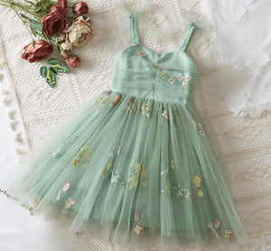 Birthday Tulle Frill Dress - Mint Floral