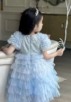 Load image into Gallery viewer, Snow Elsa Sparkle Blue Frill Princess Party Dress - Fox Baby &amp; Co
