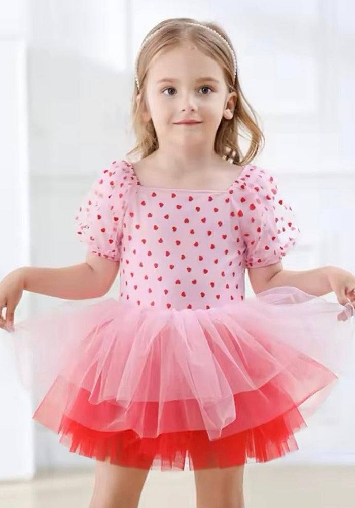 Kids little girls Ballerina Princess Tutu - Pink Heart - Fox Baby & Co