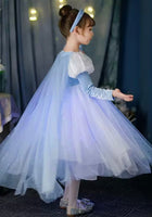 Load image into Gallery viewer, Snowflake Elsa Luxe Princess Long Sleeve Dress Costume &amp; Cape
