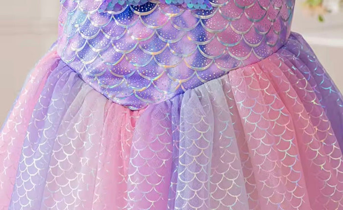 Mermaid Pastel Sequins Princess Dress Costume Cosplay - Fox Baby & Co