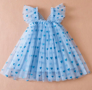 Pixie Butterfly Tulle Dress - Blue Hearts
