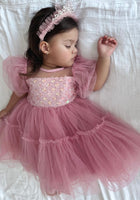Load image into Gallery viewer, Kid little girl Dusty Rose Pink Fairytale Birthday Tulle Dress
