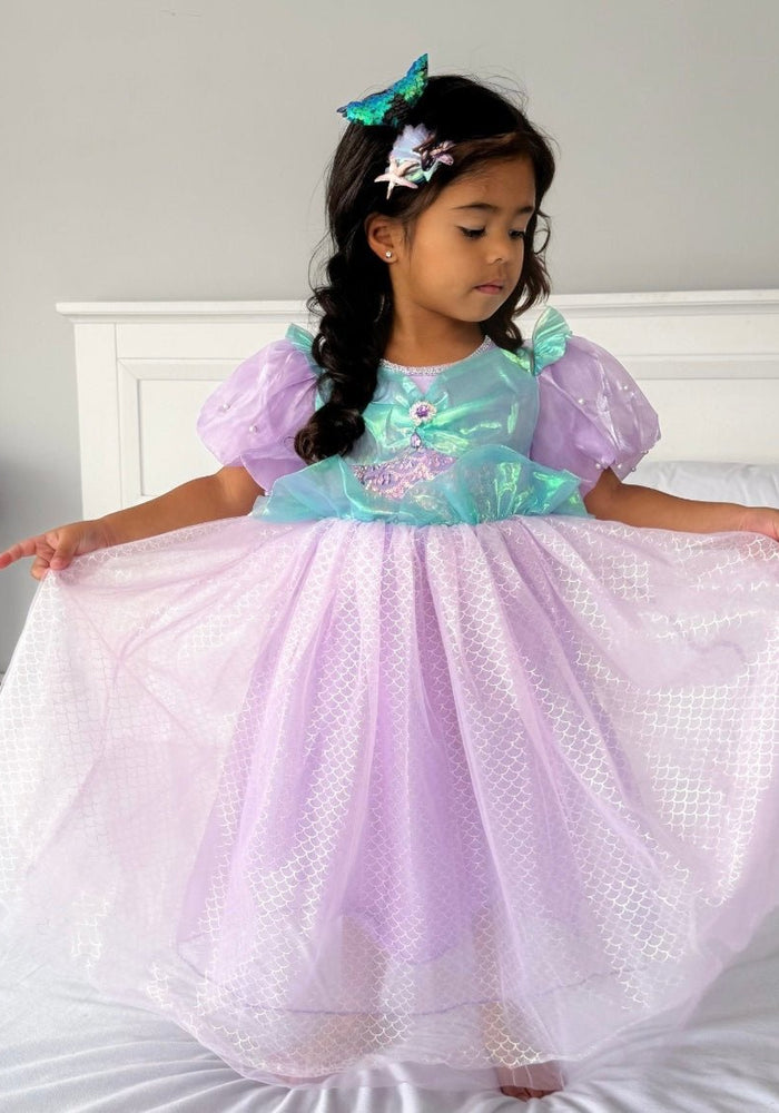 Mermaid Princess Purple Pearl Birthday Party Dress Costume - Fox Baby & Co