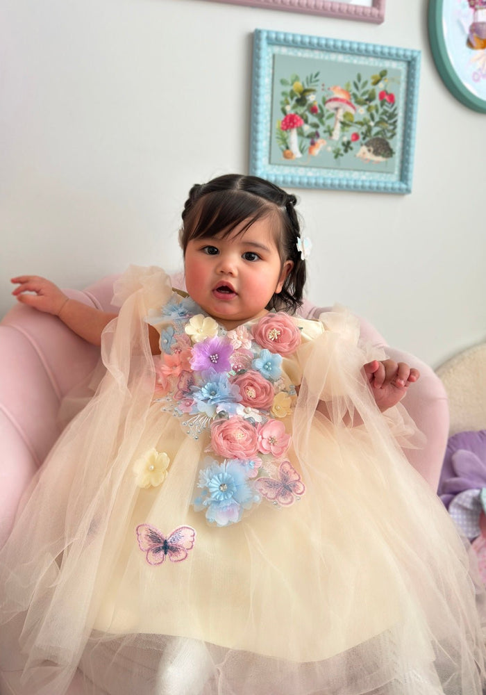 Primrose Butterfly Luxe Little Girls Tulle Dress - Lemon (pre order) - Fox Baby & Co
