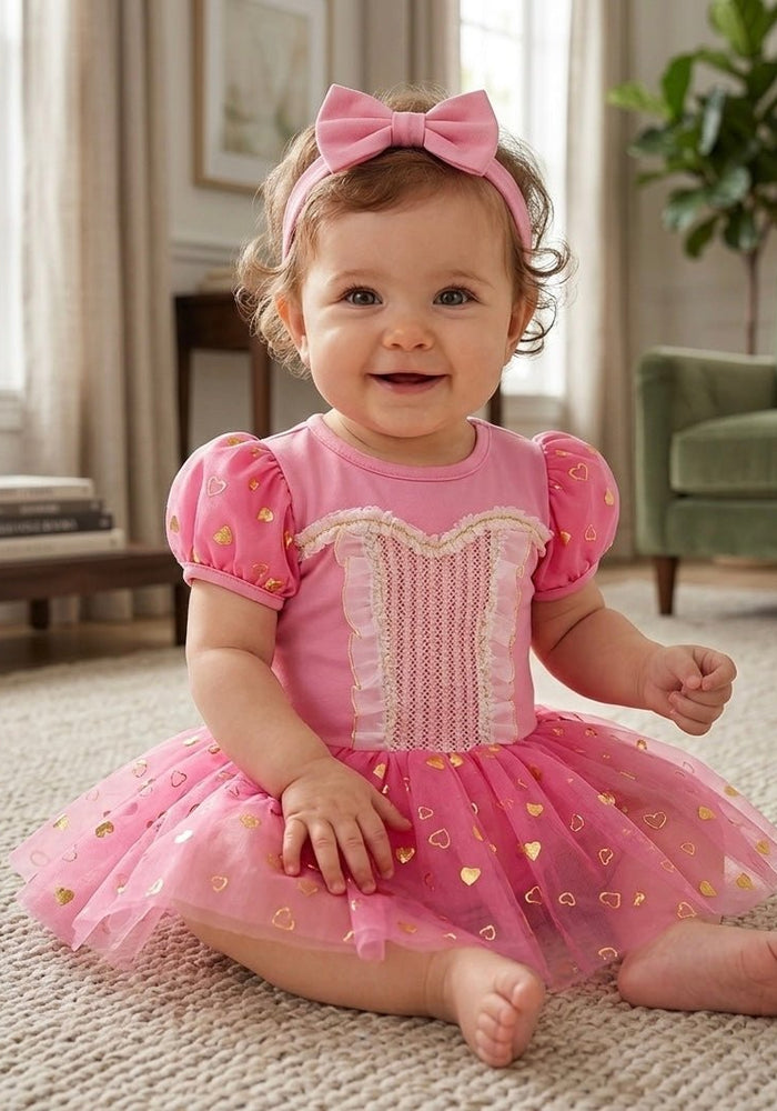 Baby Girls Aurora Tutu Tulle Romper with bow - Fox Baby & Co