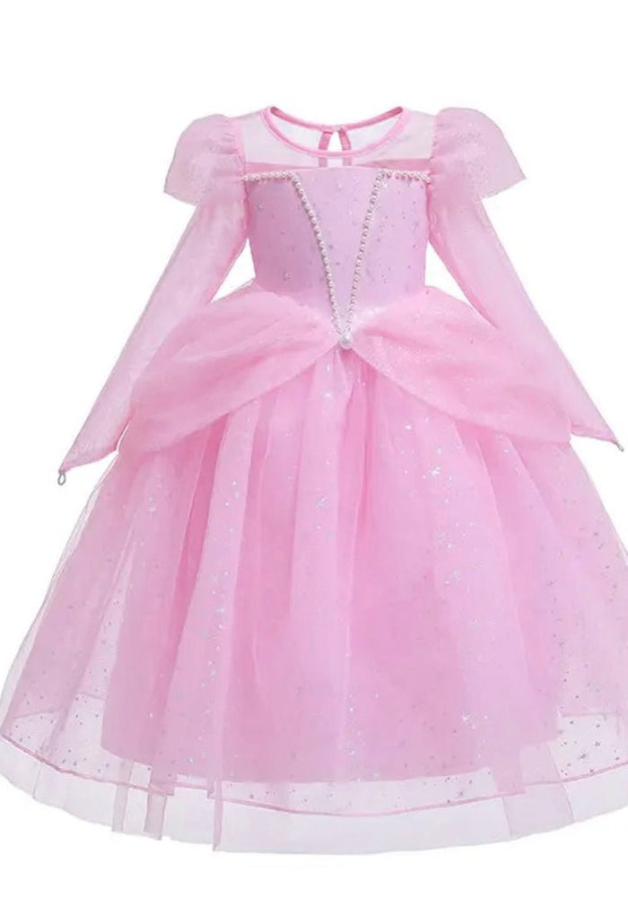 Pink Wonderland Princess Birthday Long Sleeve Party Dress Costume - Fox Baby & Co
