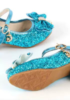 Load image into Gallery viewer, Little Girls My First High Heel Bow Princess Birthday Girl Shoe - blue
