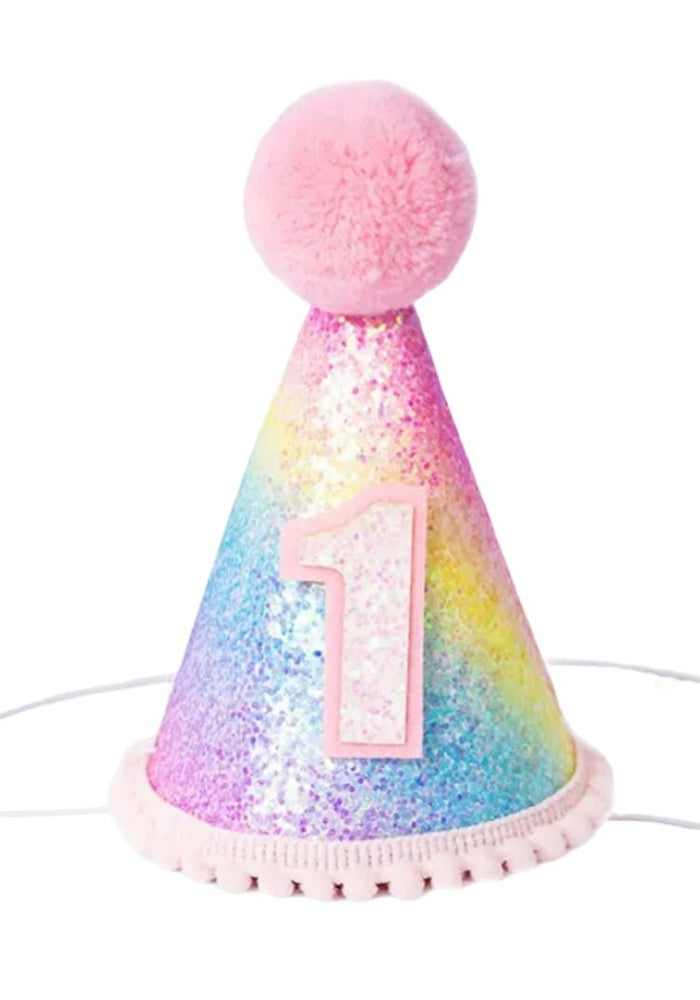 Pastel Rainbow 1st Birthday Party Crown Hat (pre order) - Fox Baby & Co