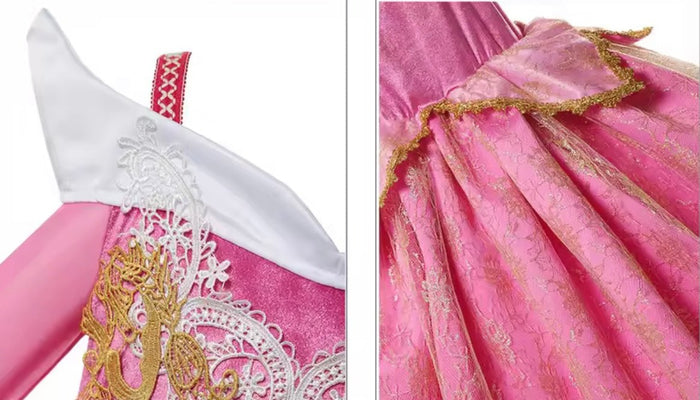 Charming Aurora Pink Princess Long Sleeve Party Dress Costume - Fox Baby & Co