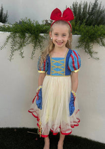 Classic Snow White Princess Birthday Party Dress Costume & Headband - Fox Baby & Co
