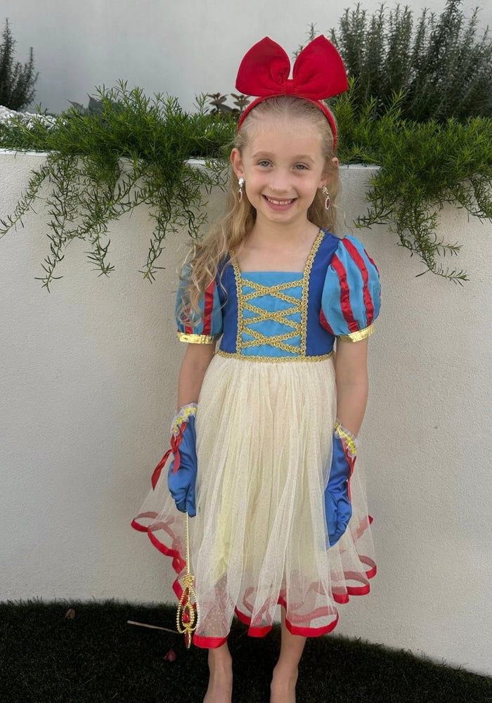 Classic Snow White Princess Birthday Party Dress Costume & Headband - Fox Baby & Co