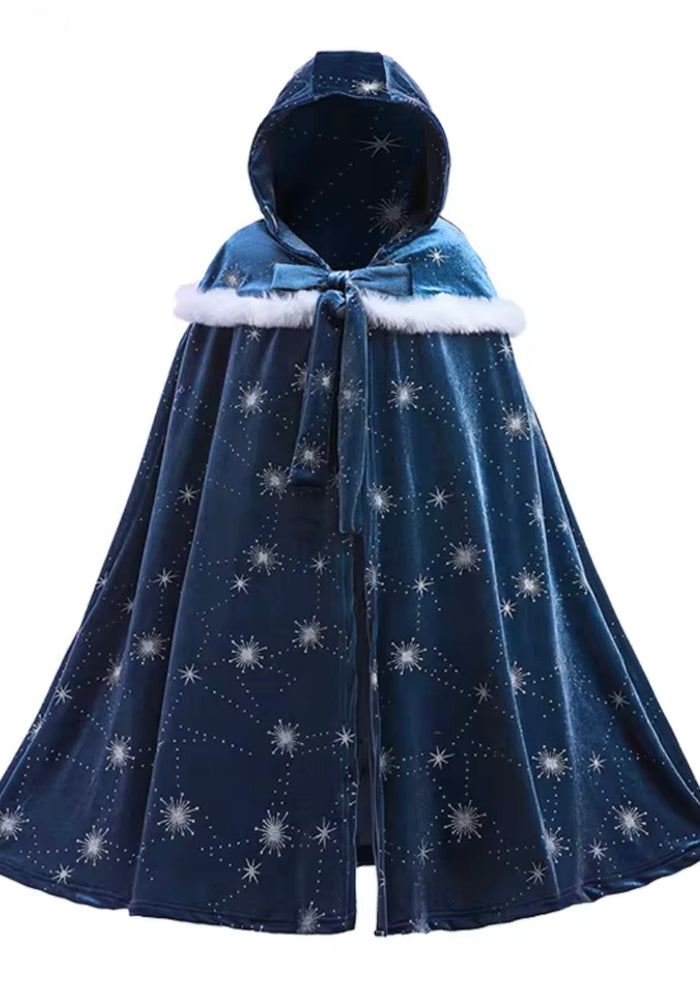 Kids little girls Snowflake Cosplay Cloak Cape