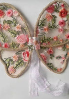 Load image into Gallery viewer, Floral Lace Fairy Wings and wand Birthday set - Blush Rose
