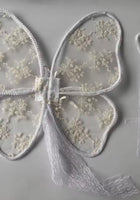 Load image into Gallery viewer, Kids little girls Lace Fairy Wings and wand Birthday set - White/Ivory
