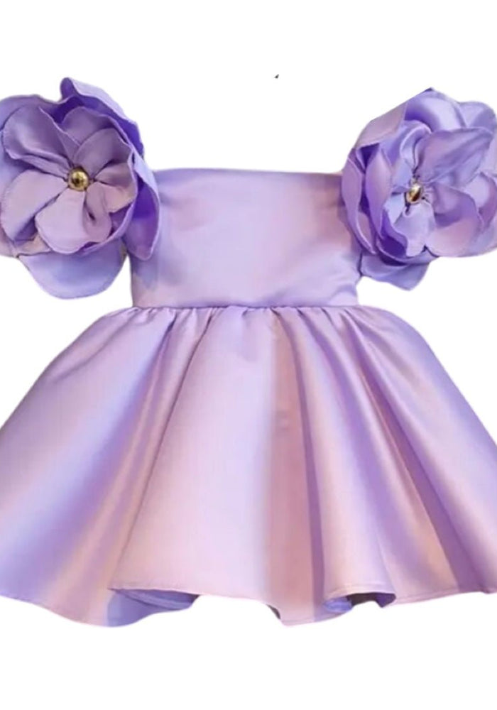 Kids little girls Talulah Flower Party Dress - Purple (pre order) - Fox Baby & Co